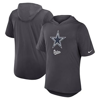 Men's Nike Anthracite Dallas Cowboys Tri-Blend Performance Hoodie T-Shirt