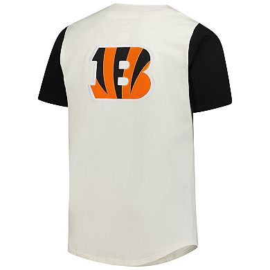 Men's Big & Tall Fanatics Cream Cincinnati Bengals Vintage Short Sleeve Button-Down Top