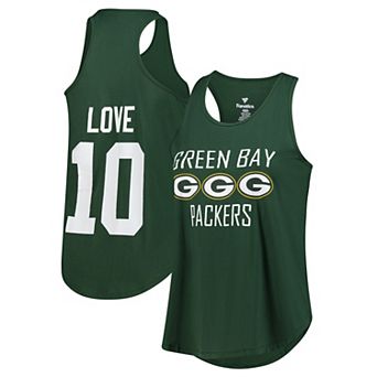 Women's Fanatics Jordan Love Green Green Bay Packers Plus Size Name & Number Tank Top
