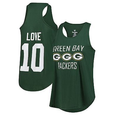 Women's Fanatics Jordan Love Green Green Bay Packers Plus Size Name & Number Tank Top