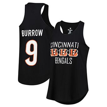 Women's Fanatics Joe Burrow Black Cincinnati Bengals Plus Size Name & Number Tank Top