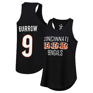 Women's Fanatics Joe Burrow Black Cincinnati Bengals Plus Size Name & Number Tank Top