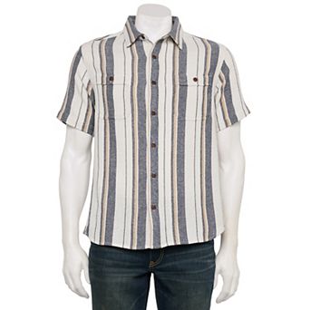 Men's Reverse Threads Textured Short Sleeve Button-Down Shirt