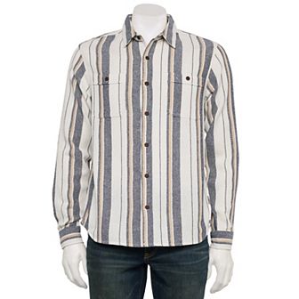 Men's Reverse Threads Textured Long Sleeve Button-Down Shirt
