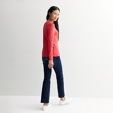 Women's Long Sleeve Holiday Print Crew Neck Top