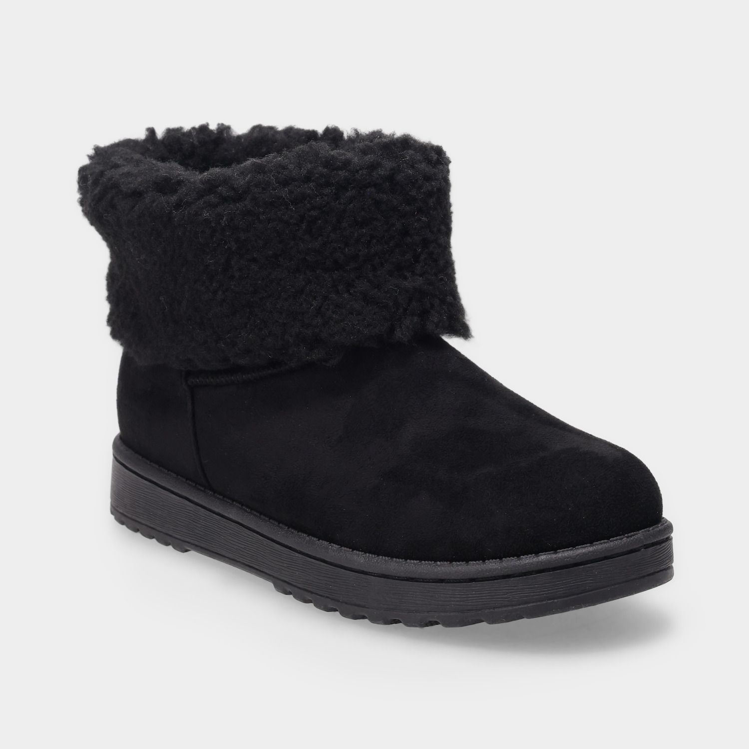 Женские ботинки SO Faux Fur Cuff Ankle Boot, цвет: Чёрный