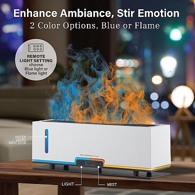 Bell + Howell Flame Effect Aromatherapy Diffuser Humidifier with Remote Control