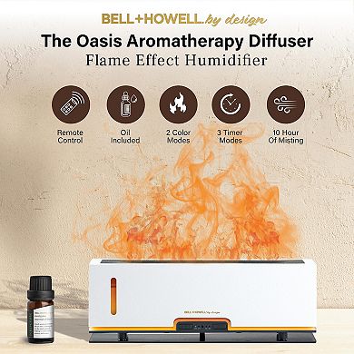 Bell + Howell Flame Effect Aromatherapy Diffuser Humidifier with Remote Control
