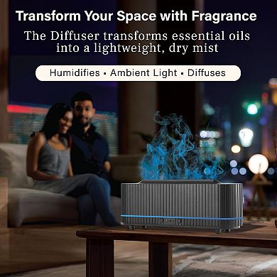 Bell + Howell Flame Effect Aromatherapy Diffuser Humidifier with Remote Control