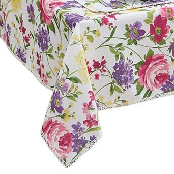 Elrene Home Fashions Sophia Pom Pom Square/Rectangle Tablecloth