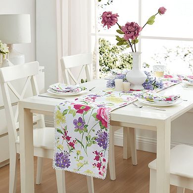 Elrene Home Fashions Sophia Pom Pom Table Runner