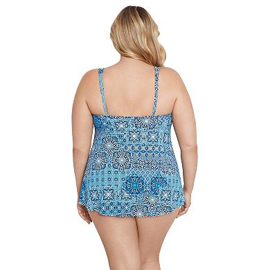 Plus Size Bal Harbour Princess Seam Fauxkini Swim Top