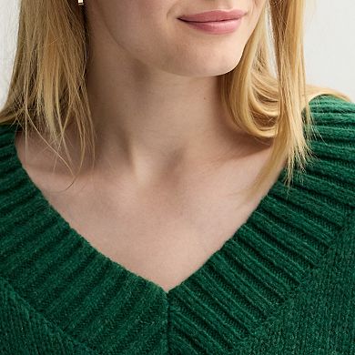 Juniors' Pink Republic V-Neck Pullover Sweater