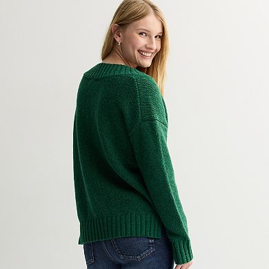 Juniors' Pink Republic V-Neck Pullover Sweater