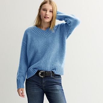 Juniors' Pink Republic V-Neck Pullover Sweater