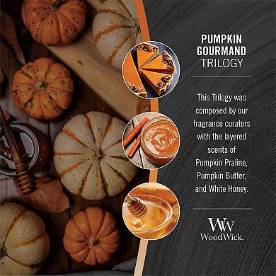 WoodWick Pumpkin Gourmand Scented Candle 21 oz Crackling Wick Up