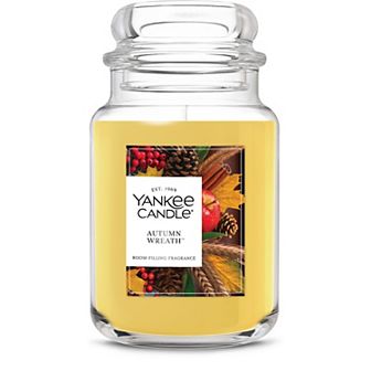 Yankee Candle Autumn Wreath 22 oz Jar Candle Room-Filling Fragrance