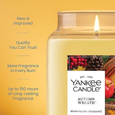 Yankee Candle Autumn Wreath 22 oz Jar Candle Room-Filling Fragrance