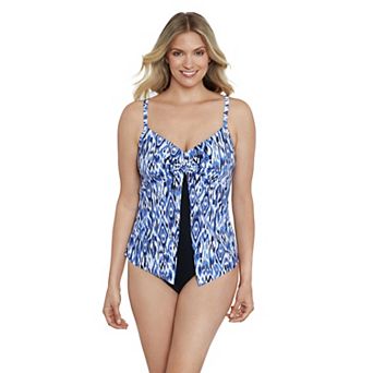 Women's Bal Harbour Knotted Flyaway One-Piece Fauxkini Swimsuit