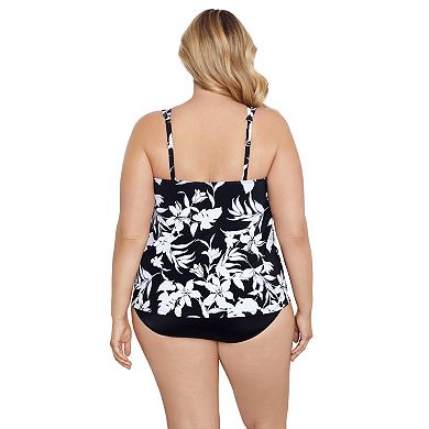 Plus Size Bal Harbour Handkerchief Fauxkini Swim One-Piece