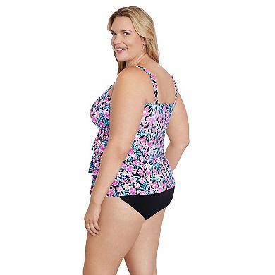 Plus Size Bal Harbour Triple Tier Fauxkini Swim Top