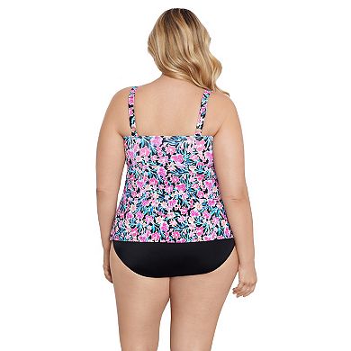 Plus Size Bal Harbour Triple Tier Fauxkini Swim Top