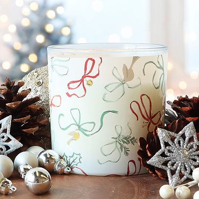 Sonoma Goods For Life Winter Berry & Spruce Holiday Bows Decal Candle
