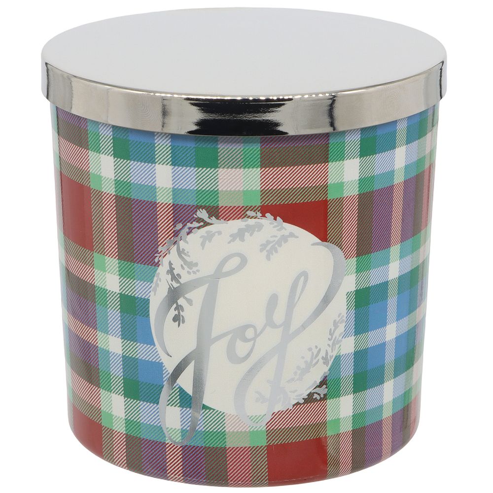 Sonoma Goods For Life® Winter Berry &amp; Spruce Plaid Decal Candle