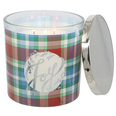 Sonoma Goods For Life Winter Berry & Spruce Plaid Decal Candle