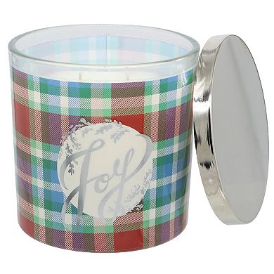 Sonoma Goods For Life Winter Berry & Spruce Plaid Decal Candle