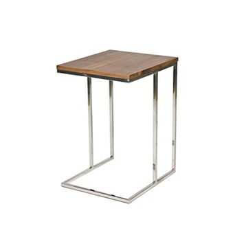 Zen Side Table, Rectangular Tray Top, C Shape Chrome Frame