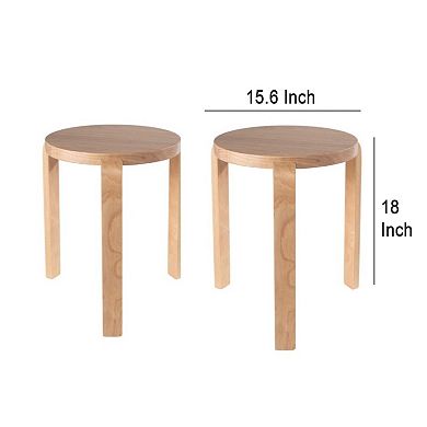 Mata Stacking Stool Ottoman, Set of 2, Modern Style
