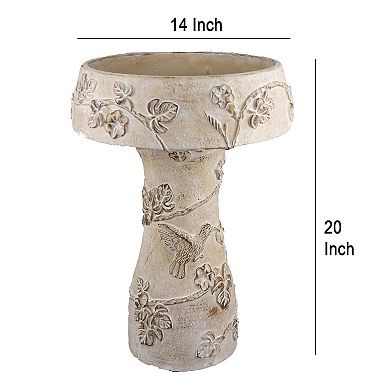 Menon Bird Bath Feeder, Decorative Designs, Terracotta