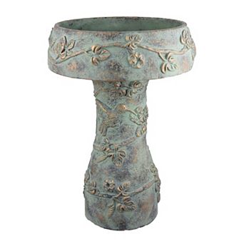 Menon Bird Bath Feeder, Decorative Designs, Terracotta