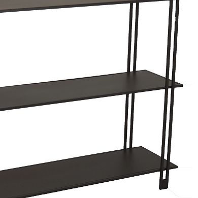 Bush Plant Display Stand, Modern 3 Tier Brown Metal Finish, 32 Inch