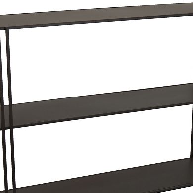 Bush Plant Display Stand, Modern 3 Tier Brown Metal Finish, 32 Inch