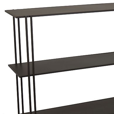 Bush Plant Display Stand, Modern 3 Tier Brown Metal Finish, 32 Inch