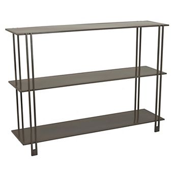 Bush Plant Display Stand, Modern 3 tier Brown Metal Finish, 32 Inch