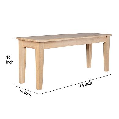 Nova Dining Bench, Shaker Style, Blonde Oak Rubberwood