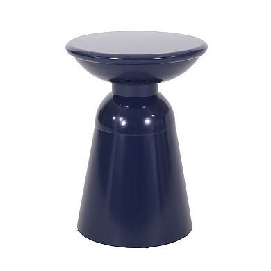 Suma Outdoor End Table, Round Top, Pedestal Base, Iron