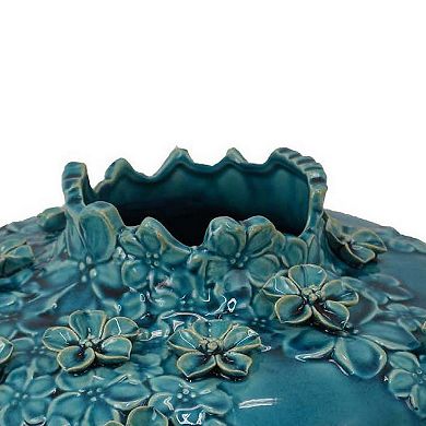 Remi Flower Vase, Decorative Ceramic w Floral Motifs