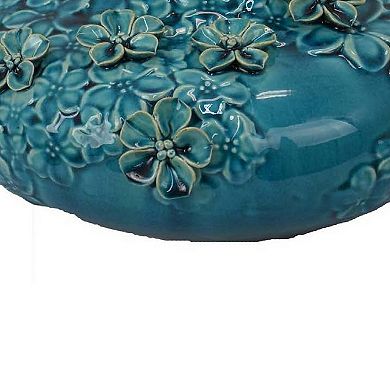 Remi Flower Vase, Decorative Ceramic w Floral Motifs