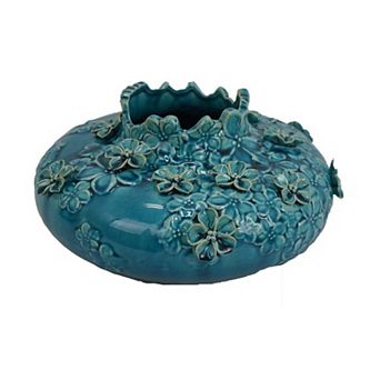 Remi Flower Vase, Decorative Ceramic w Floral Motifs