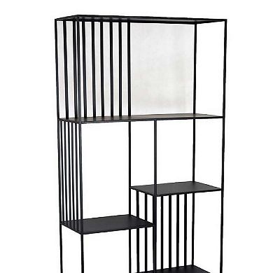 Tandum Plant Display Stand, Black Metal 6 Shelves, Modern 71 Inch