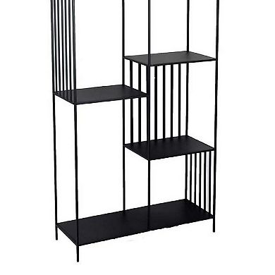 Tandum Plant Display Stand, Black Metal 6 Shelves, Modern 71 Inch