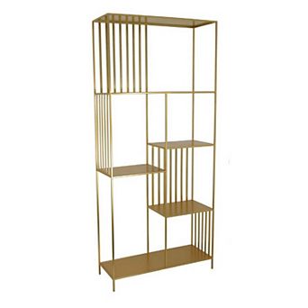Tandum Plant Display Stand, Black Metal 6 Shelves, Modern 71 Inch