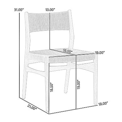 Rie Dining Side Chair Set of 2, Danish Inspired Panel Backrest