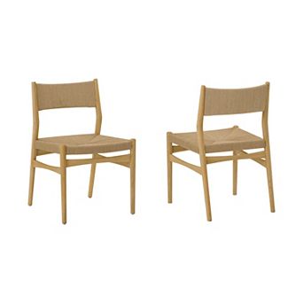 Rie Dining Side Chair Set of 2, Danish Inspired Panel Backrest