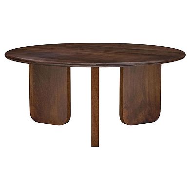 Novo Side End Table, Three Panel Legs, Mango Wood