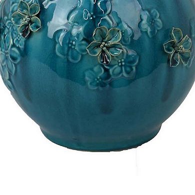 Remi Flower Vase, Decorative Ceramic w Floral Motifs